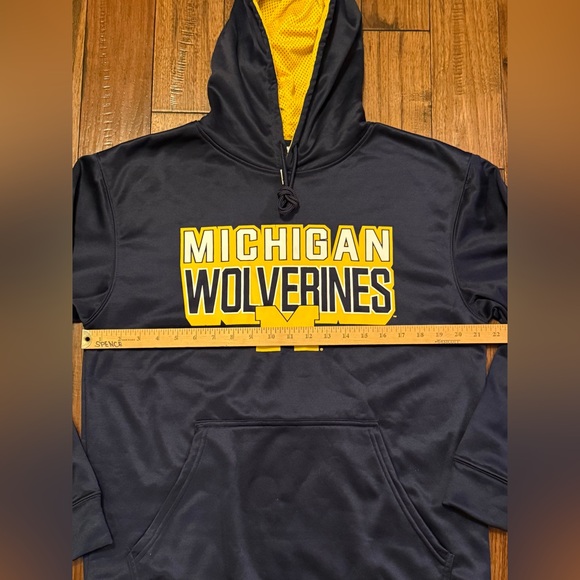 University Of Michigan Wolverines Performance Hoodie Sweatshirt Men Medium Blue - Picture 4 of 7